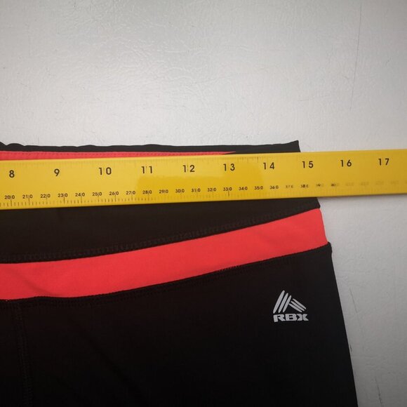 Reebok Ladies Size XL Ankle Length Black with Salmon Accents Leggings - Picture 5 of 7